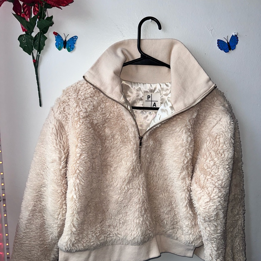 Women's Cream Fleece Jacket